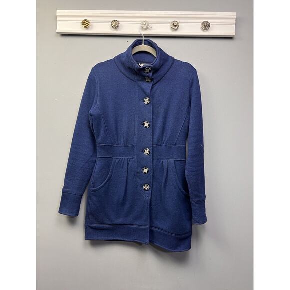 Avalanche Pea coat Jacket Womens Medium Blue Button Up Pockets Mid Length - Picture 1 of 7